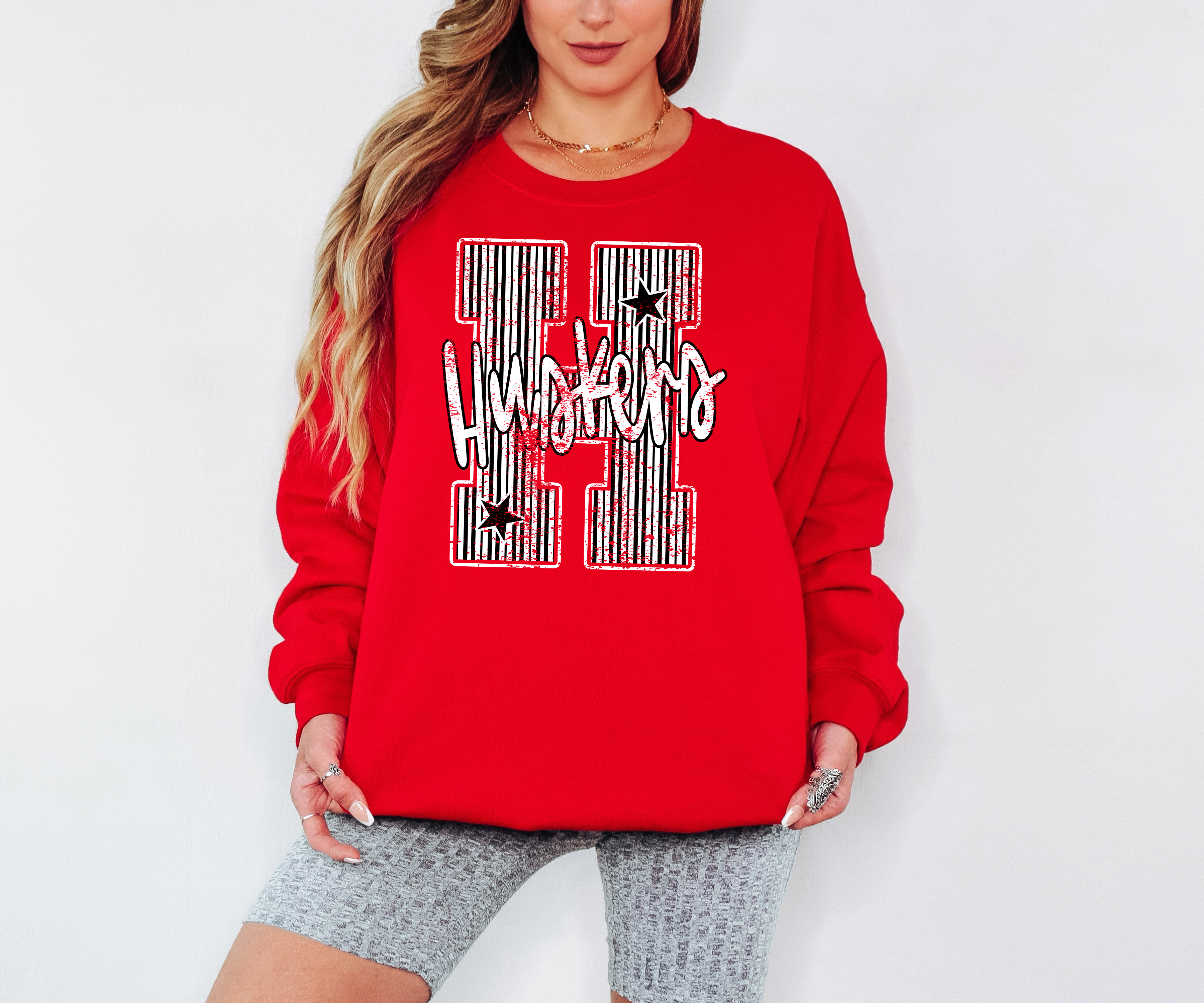 Huskers Stripes Varsity Team DTF Print