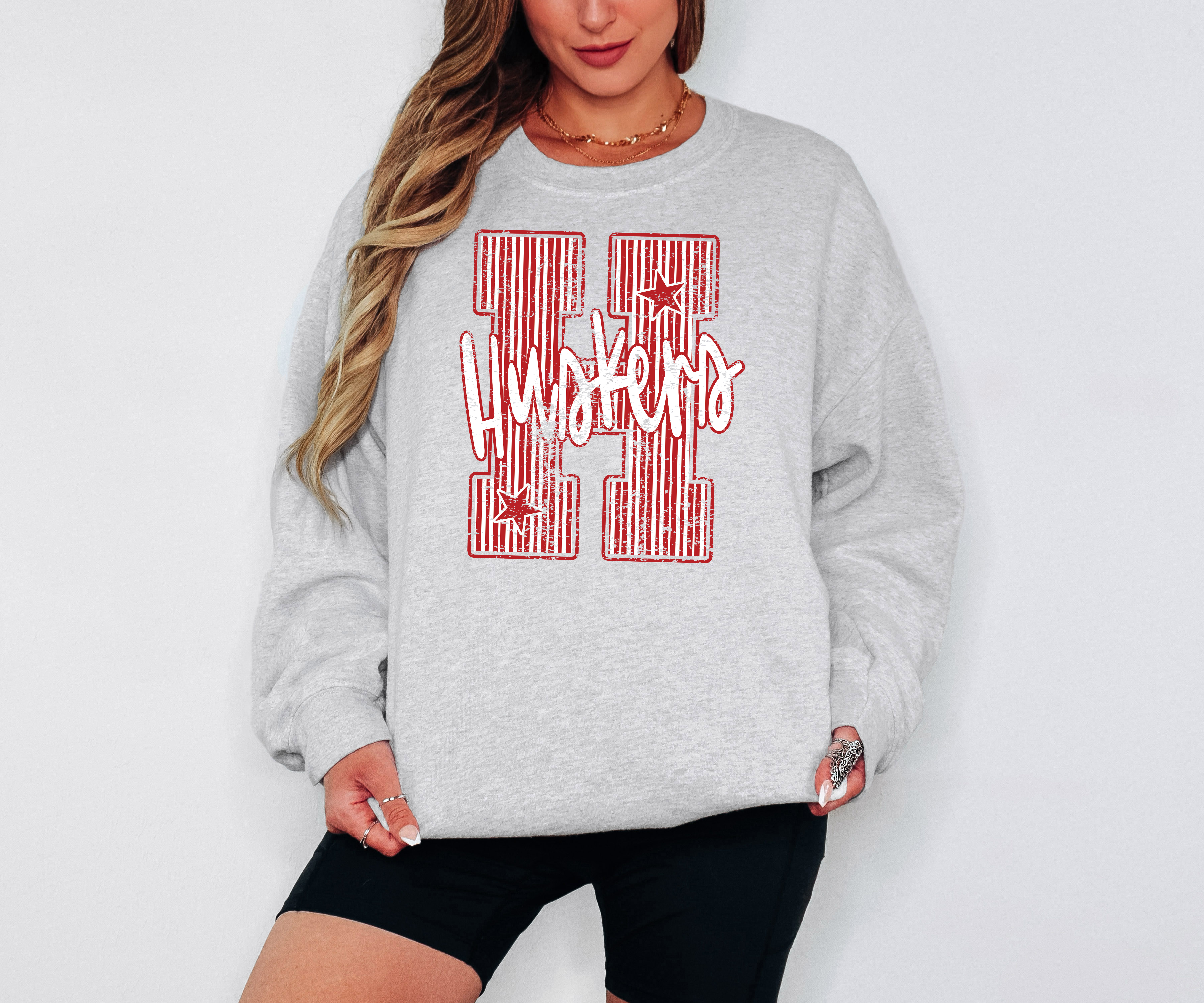 Huskers Stripes Varsity Team DTF Print
