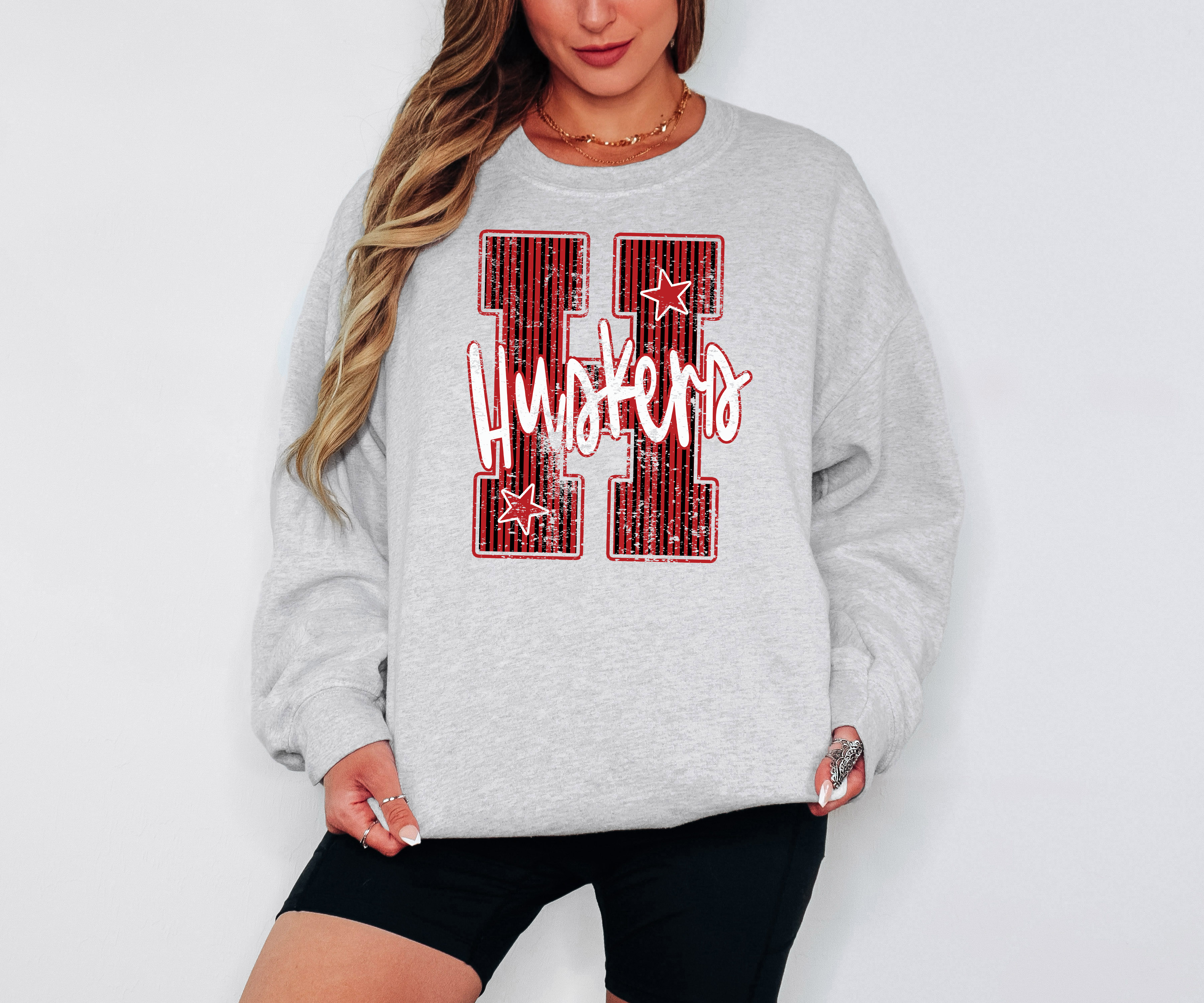 Huskers Stripes Varsity Team DTF Print