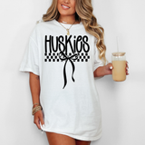 Huskies Simple Bow Checker DTF Print