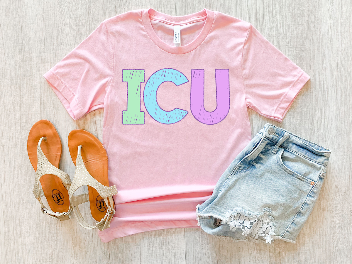ICU Nurse Pastel Bookworm DTF Print