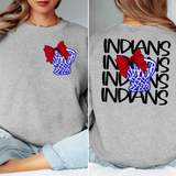 Indians Basketball Net Bow DTF Print