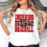 Indians Baseball Grunge 01 DTF Print