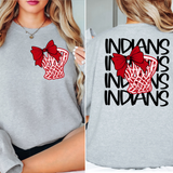 Indians Basketball Net Bow DTF Print