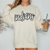 Indians Crackle Cursive Teams DTF Print