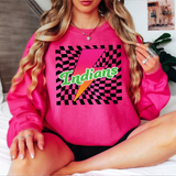 Indians Checker Leopard Bolt DTF Print