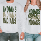 Indians Matching Stacked Camo Greens DTF Print