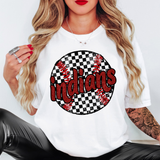 Indians Retro Checker Baseball  DTF Print