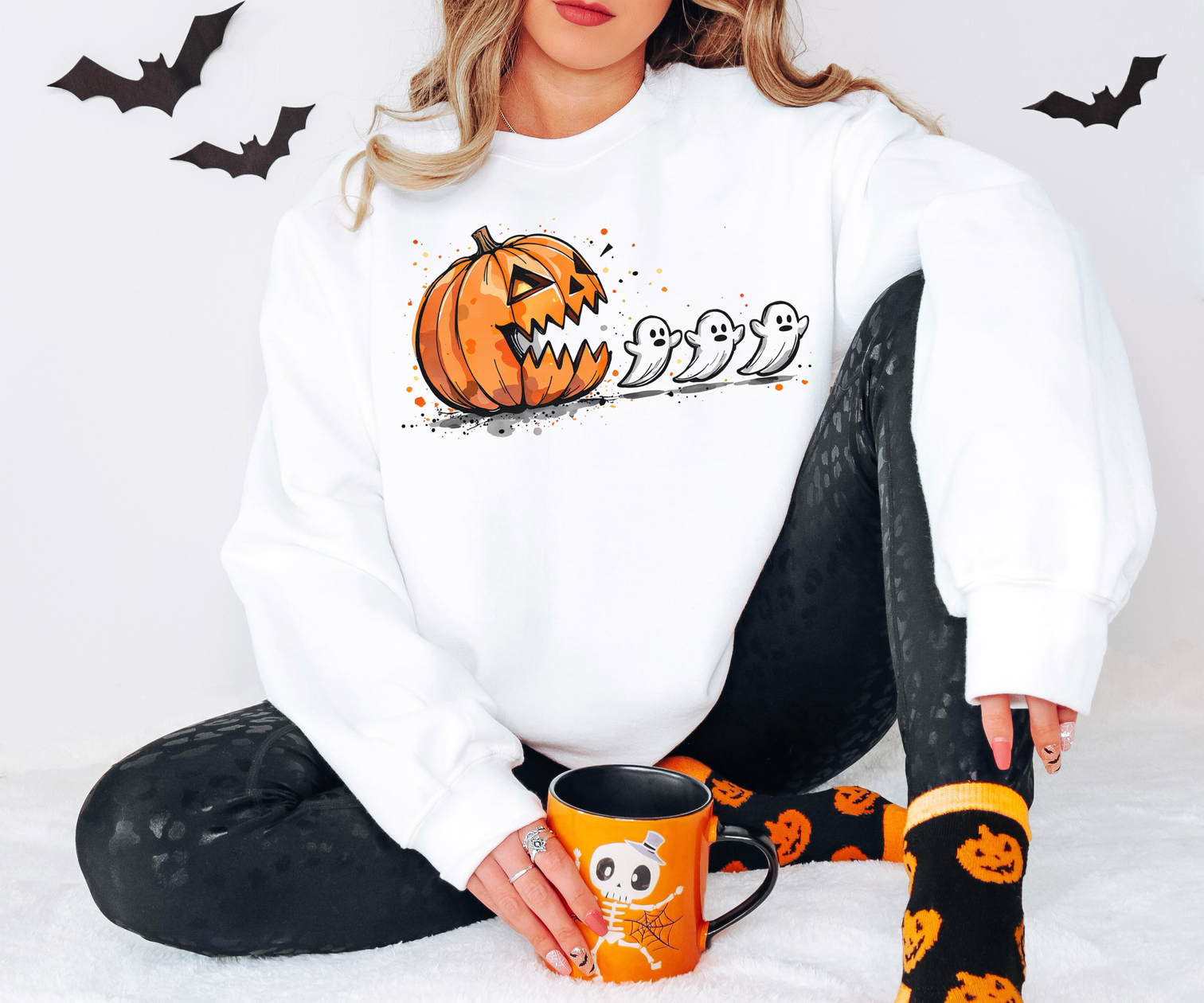 Pac Man Jack O lantern Ghosts DTF Print – Torch Light