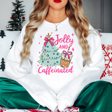 Jolly and Caffeinated Christmas DTF Print