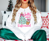 Jolly and Caffeinated Christmas DTF Print