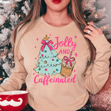 Jolly and Caffeinated Christmas DTF Print