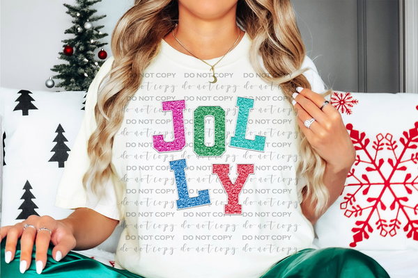 Glitter Effect Jolly DTF Print