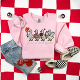Just a Love Goose Faux Embroidery DTF Print