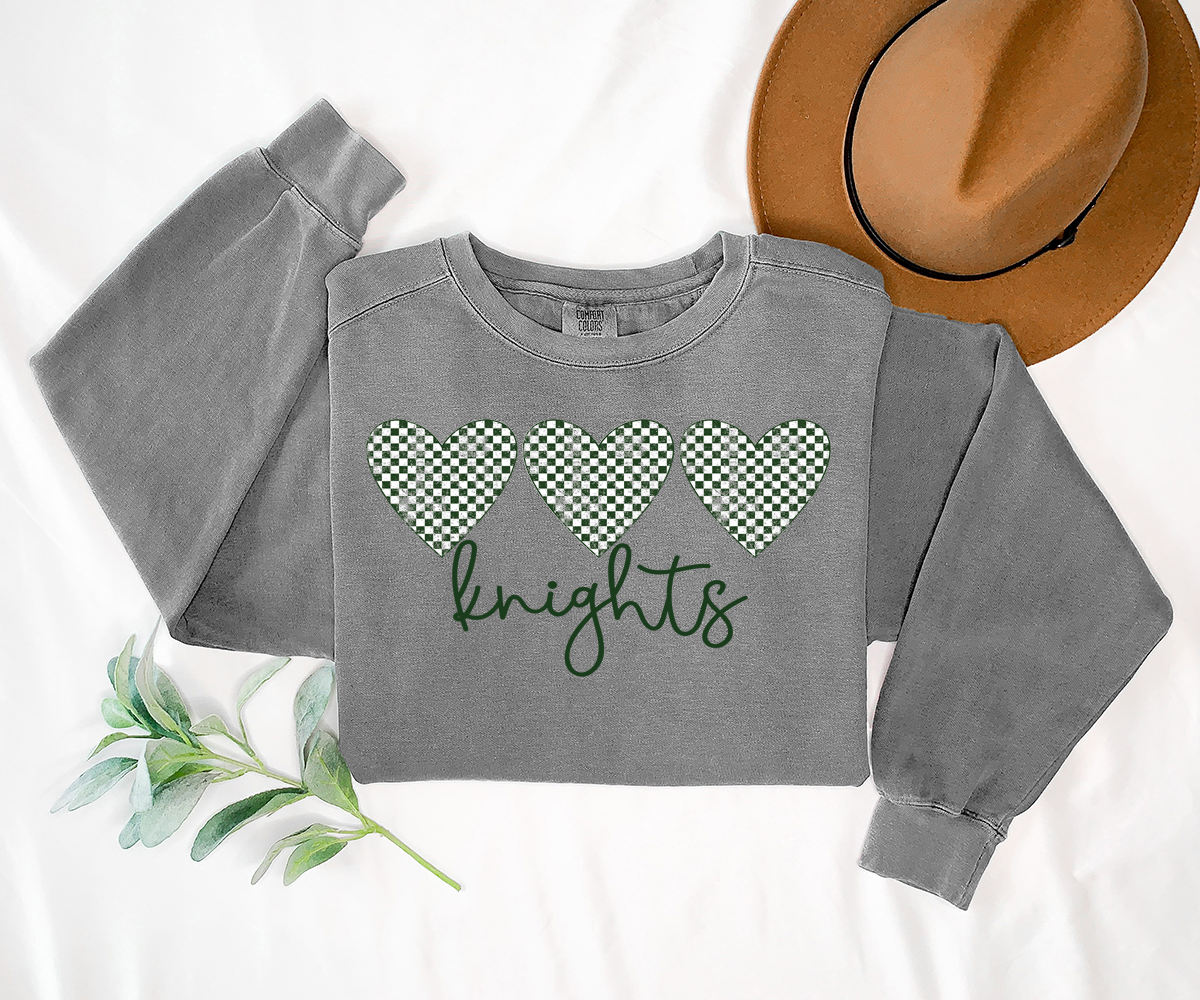 Knights Checker Heart Trio DTF Print