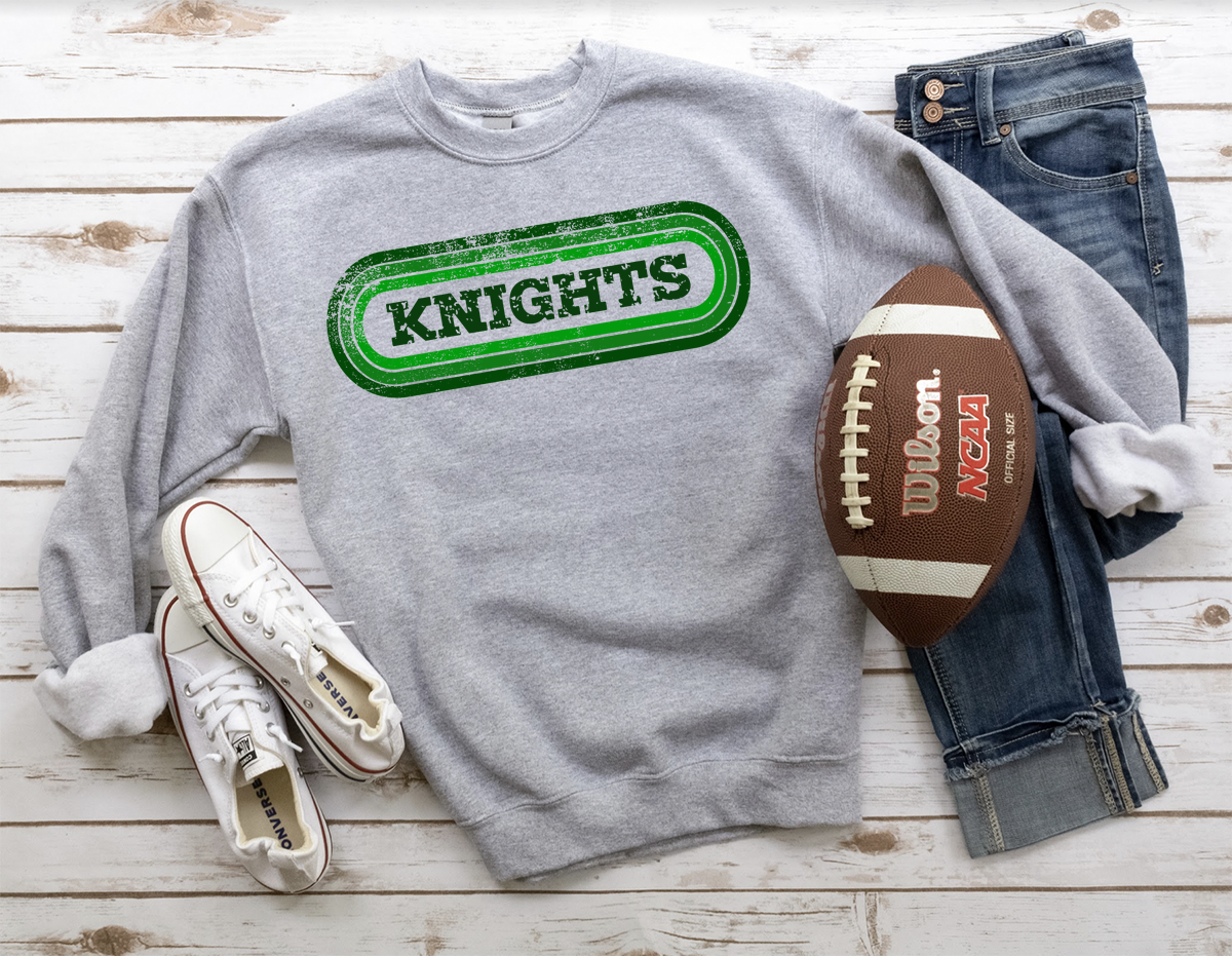 Knights Retro Team Oval DTF Print