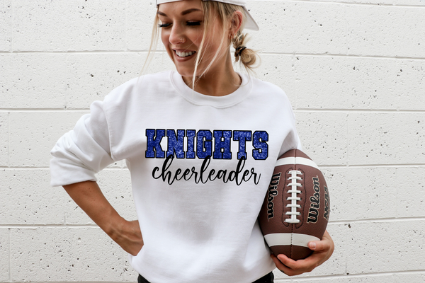 Knights Cheerleader Sequin Effect DTF Print