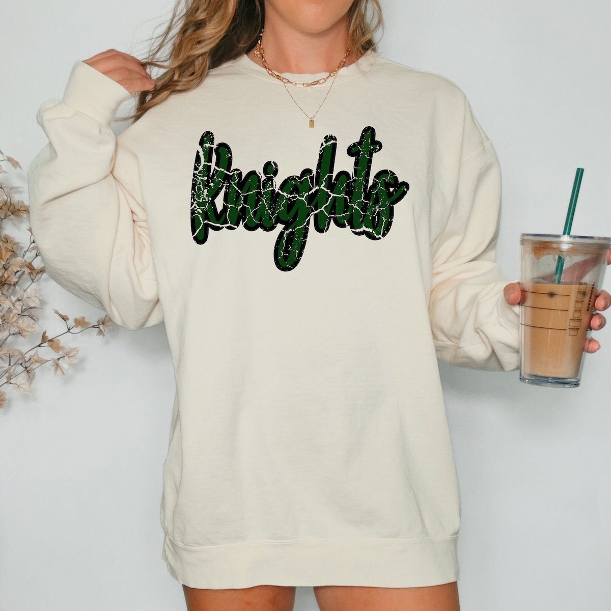 Knights Crackle Cursive Teams DTF Print