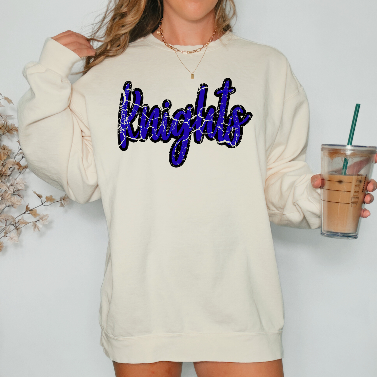 Knights Crackle Cursive Teams DTF Print