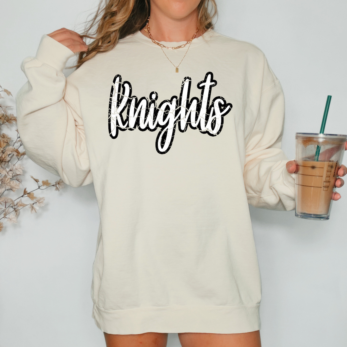 Knights Crackle Cursive Teams DTF Print