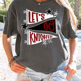 Knights Lets Go Star Banner Trio DTF Print
