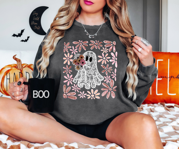 Floral and Lace Ghost DTF