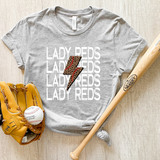 Lady Reds Baseball Bolt DTF Print