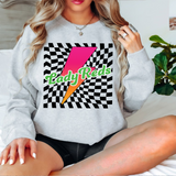Lady Reds Checker Leopard Bolt DTF Print