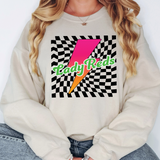 Lady Reds Checker Leopard Bolt DTF Print