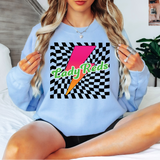 Lady Reds Checker Leopard Bolt DTF Print