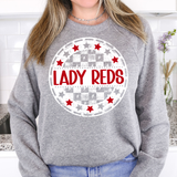 Lady Reds Checker Circle DTF Print