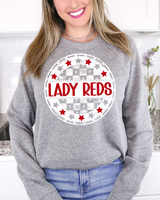 Lady Reds Checker Circle DTF Print