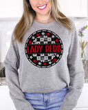 Lady Reds Checker Circle DTF Print