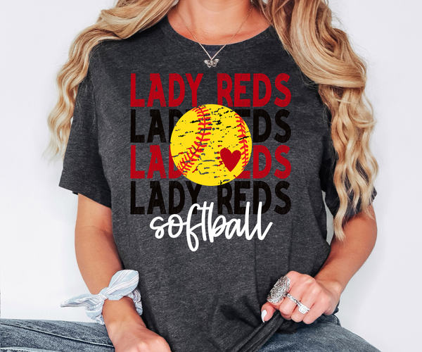 Lady Reds Repeat Softball  DTF Print