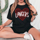 Lancers Faux Glitter Heart DTF Print