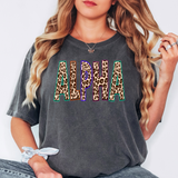 Leopard Alpha Neon Outline DTF Print