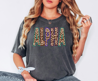 Leopard Alpha Neon Outline DTF Print
