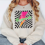 Leopards Checker Bolt Distressed DTF Print