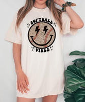 Leopard Softball Vibes DTF Print