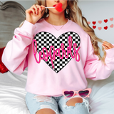 Leopards Valentine Checker Heart DTF Print