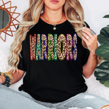 Leopard Warriors Neon Outline DTF Print