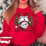 Let It Snow Upside Down Snowman DTF Print