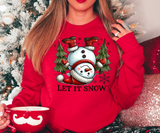 Let It Snow Upside Down Snowman DTF Print