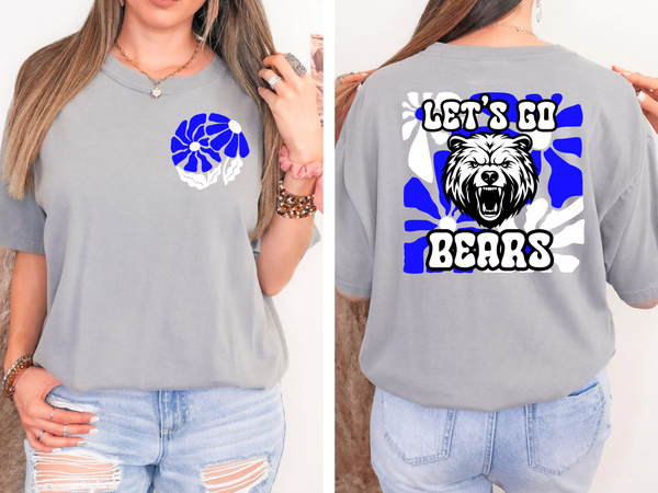 Let's Go Bears Floral  01 DTF Print