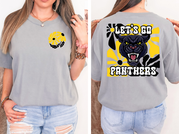 Let's Go Panthers Floral 01 DTF Print