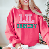 Lil Grinchy Glitter Embroidery Effect DTF Print
