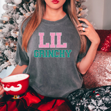Lil Grinchy Glitter Embroidery Effect DTF Print