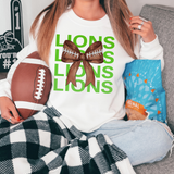 Lions Repeat Football Bow DTF Print