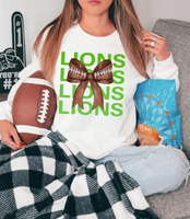 Lions Repeat Football Bow DTF Print