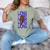 Lions Baseball Bolt DTF Print